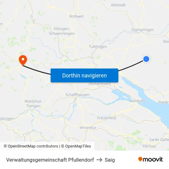 Verwaltungsgemeinschaft Pfullendorf to Saig map