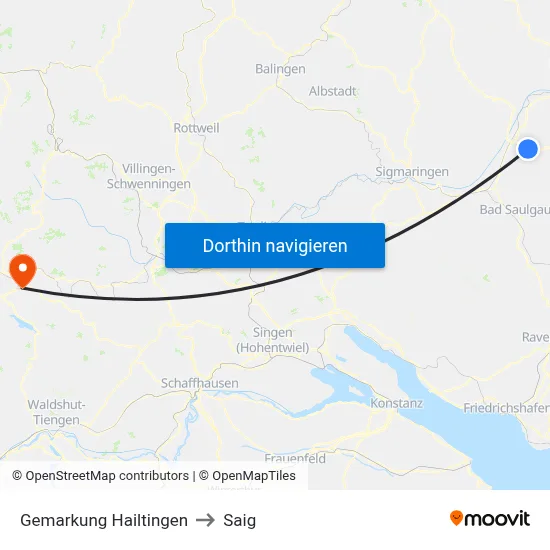 Gemarkung Hailtingen to Saig map