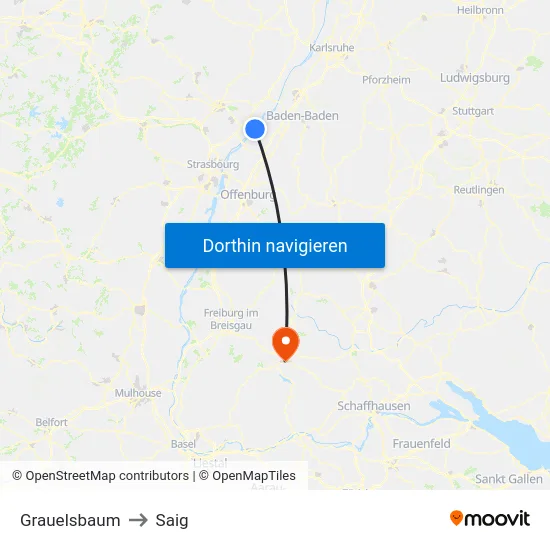 Grauelsbaum to Saig map