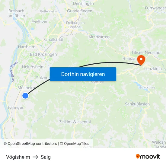 Vögisheim to Saig map