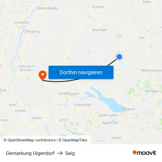 Gemarkung Uigendorf to Saig map