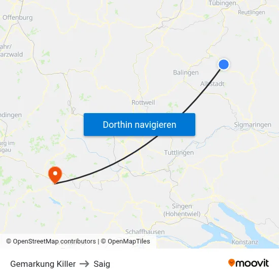 Gemarkung Killer to Saig map