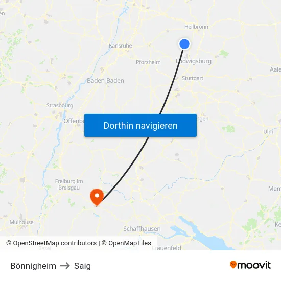 Bönnigheim to Saig map