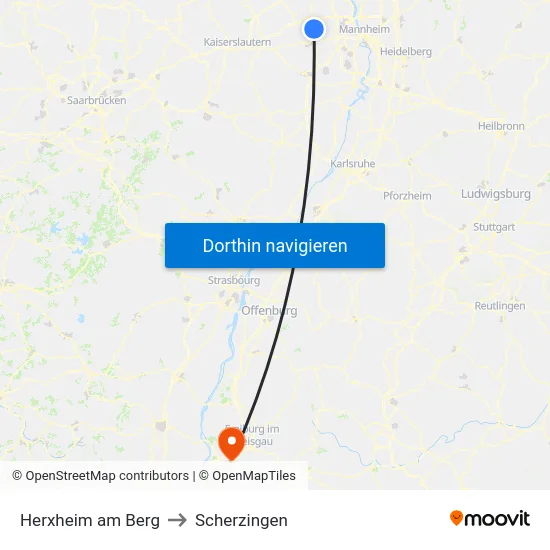 Herxheim am Berg to Scherzingen map
