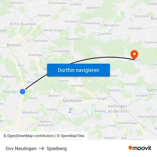 Gvv Neulingen to Spielberg map