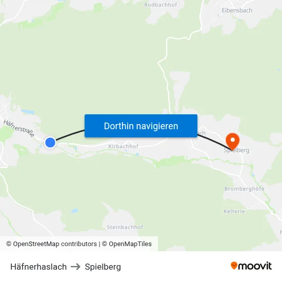 Häfnerhaslach to Spielberg map