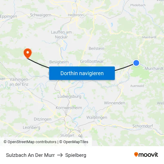 Sulzbach An Der Murr to Spielberg map