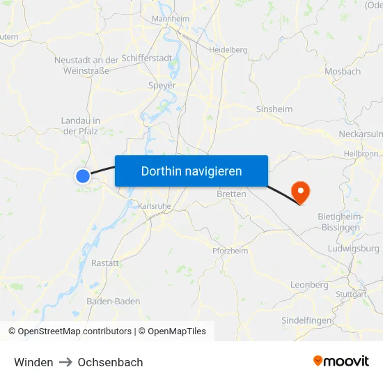 Winden to Ochsenbach map
