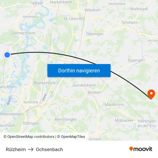 Rülzheim to Ochsenbach map