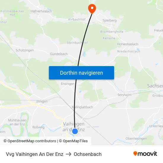 Vvg Vaihingen An Der Enz to Ochsenbach map
