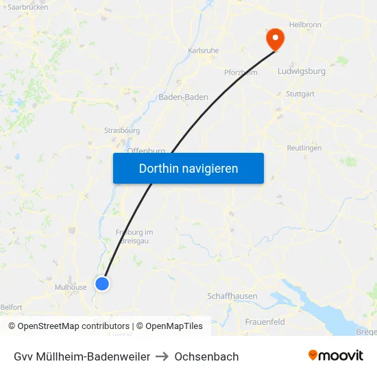 Gvv Müllheim-Badenweiler to Ochsenbach map