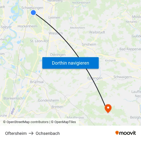 Oftersheim to Ochsenbach map