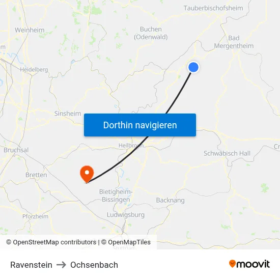 Ravenstein to Ochsenbach map