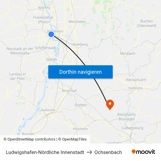 Ludwigshafen-Nördliche Innenstadt to Ochsenbach map