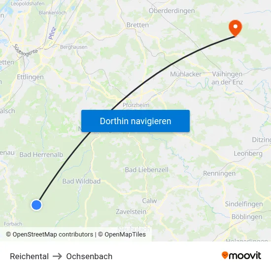 Reichental to Ochsenbach map