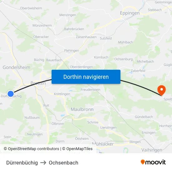 Dürrenbüchig to Ochsenbach map