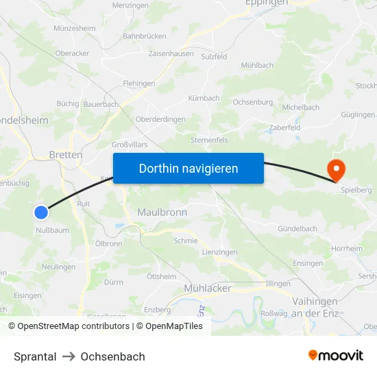 Sprantal to Ochsenbach map