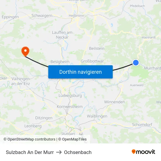 Sulzbach An Der Murr to Ochsenbach map