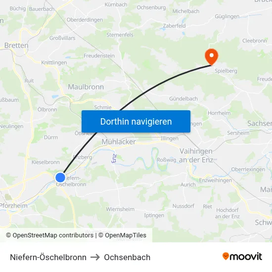 Niefern-Öschelbronn to Ochsenbach map