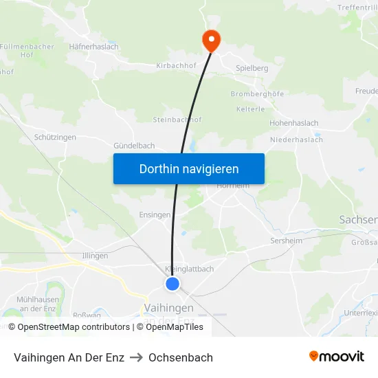 Vaihingen An Der Enz to Ochsenbach map