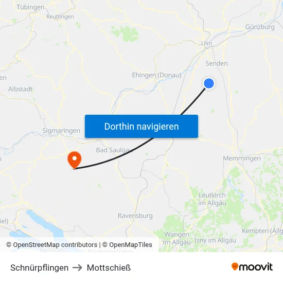 Schnürpflingen to Mottschieß map