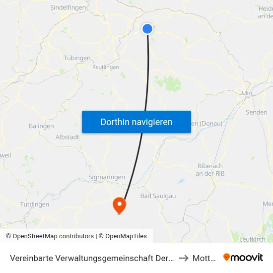 Vereinbarte Verwaltungsgemeinschaft Der Stadt Kirchheim Unter Teck to Mottschieß map