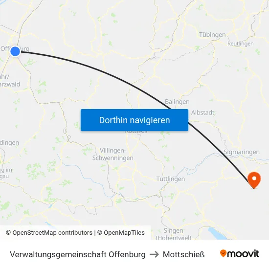 Verwaltungsgemeinschaft Offenburg to Mottschieß map