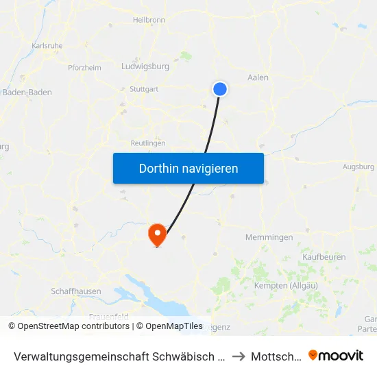 Verwaltungsgemeinschaft Schwäbisch Gmünd to Mottschieß map