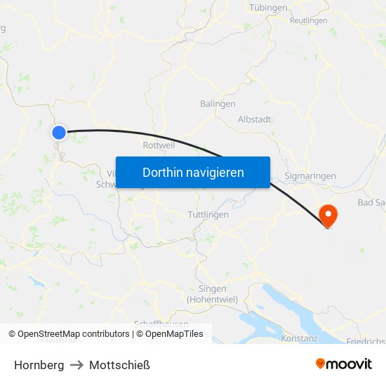 Hornberg to Mottschieß map
