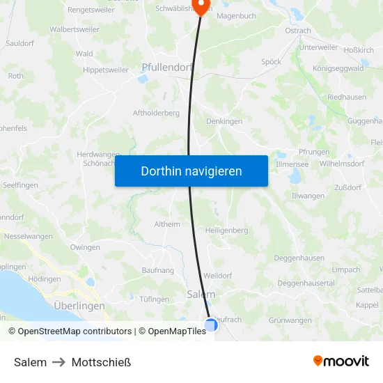 Salem to Mottschieß map