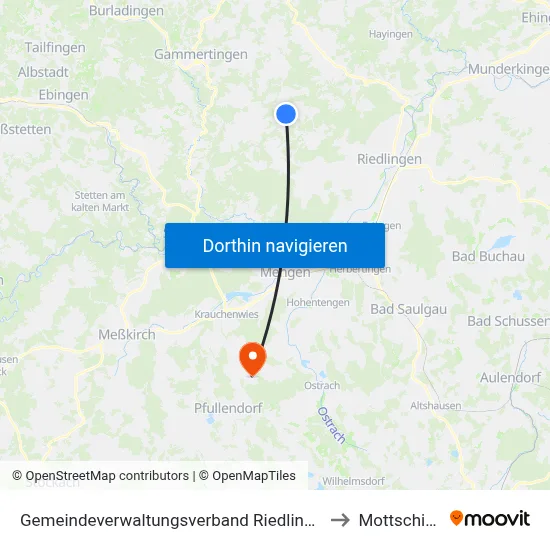 Gemeindeverwaltungsverband Riedlingen to Mottschieß map
