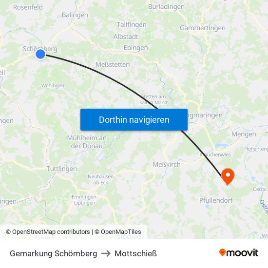 Gemarkung Schömberg to Mottschieß map