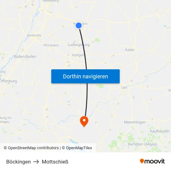 Böckingen to Mottschieß map