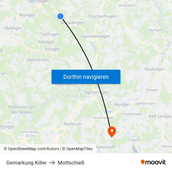Gemarkung Killer to Mottschieß map