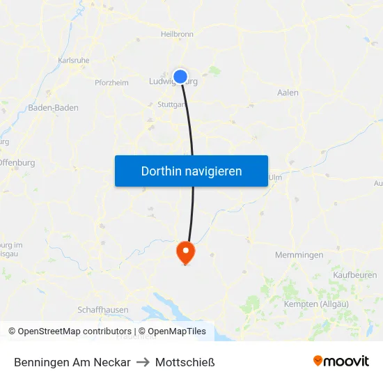Benningen Am Neckar to Mottschieß map