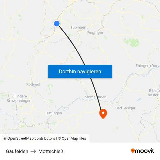 Gäufelden to Mottschieß map
