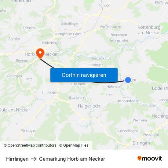 Hirrlingen to Gemarkung Horb am Neckar map