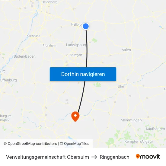 Verwaltungsgemeinschaft Obersulm to Ringgenbach map