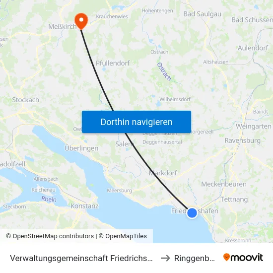 Verwaltungsgemeinschaft Friedrichshafen to Ringgenbach map