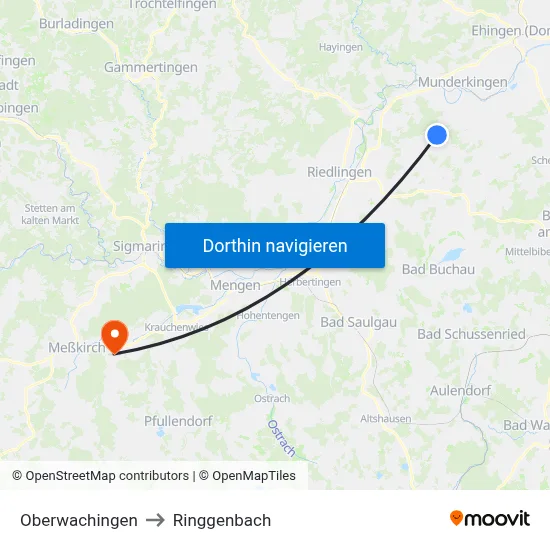 Oberwachingen to Ringgenbach map