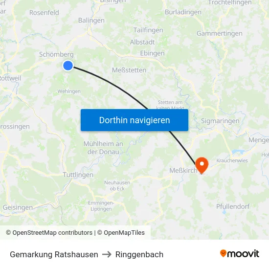 Gemarkung Ratshausen to Ringgenbach map