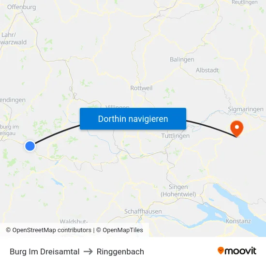 Burg Im Dreisamtal to Ringgenbach map