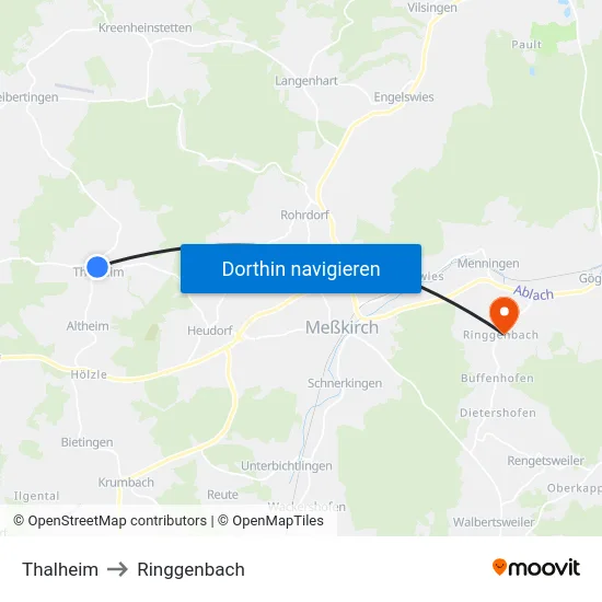 Thalheim to Ringgenbach map