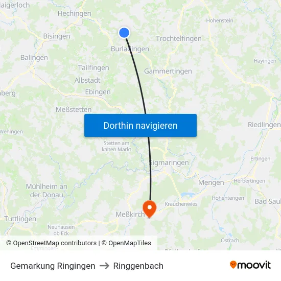 Gemarkung Ringingen to Ringgenbach map