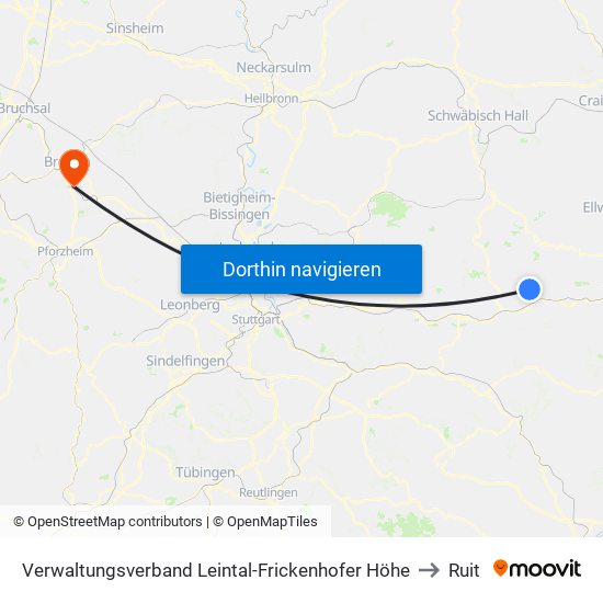 Verwaltungsverband Leintal-Frickenhofer Höhe to Ruit map
