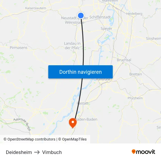Deidesheim to Vimbuch map