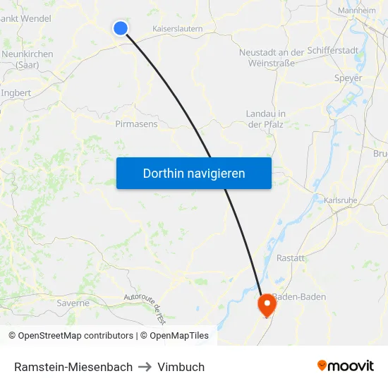 Ramstein-Miesenbach to Vimbuch map