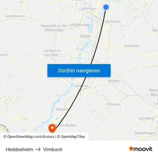 Heddesheim to Vimbuch map