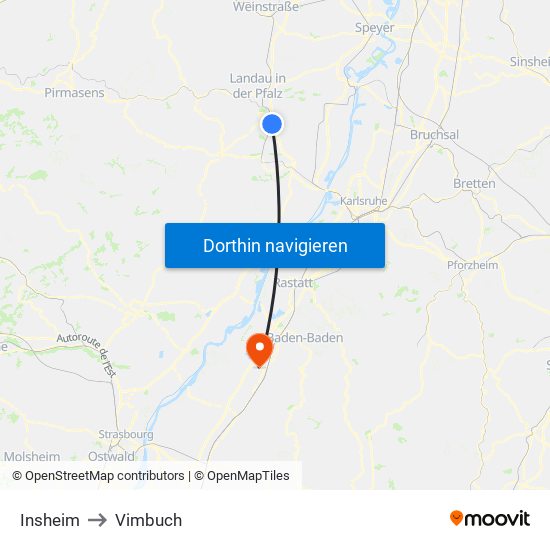 Insheim to Vimbuch map