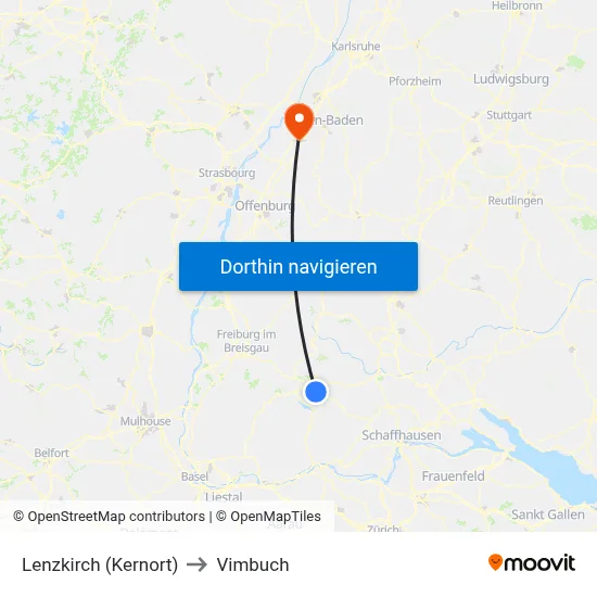 Lenzkirch (Kernort) to Vimbuch map
